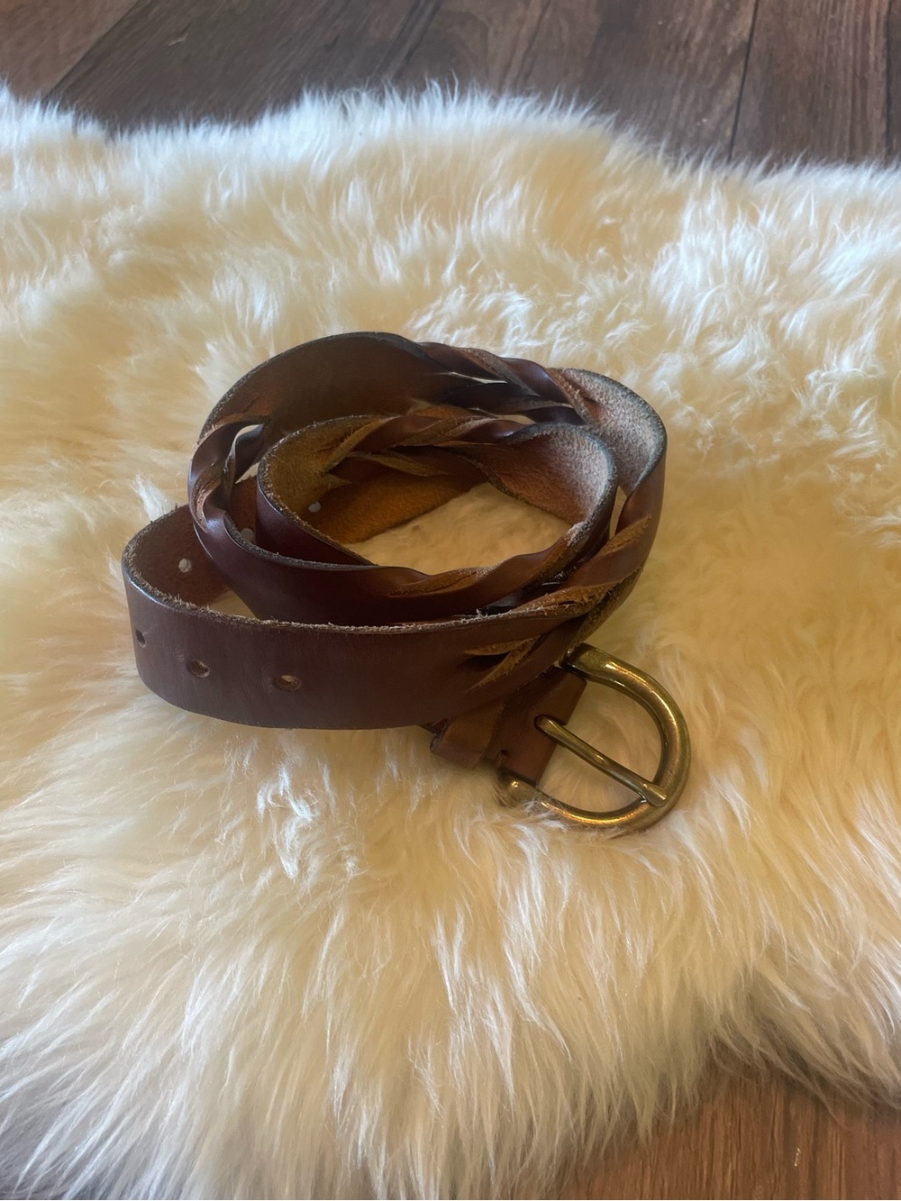 VTG Leather Belt with Solid Brass Buckle